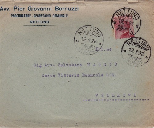 Nettuno busta intestata - nettuno:, intestata-